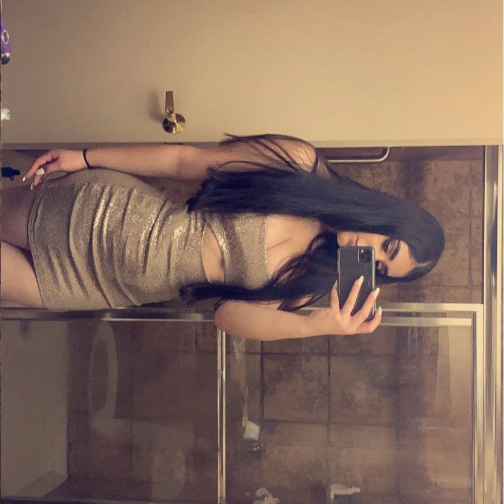 Gold cut out sparkly dress